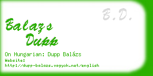balazs dupp business card