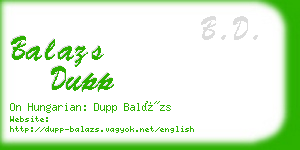 balazs dupp business card
